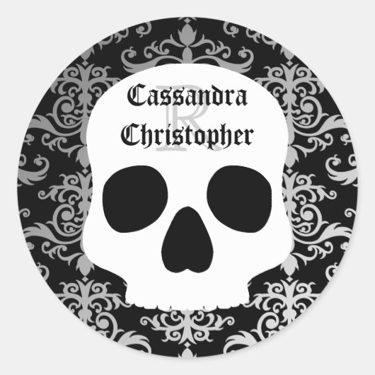 Halloween naam monogram ronde sticker (Voorkant)