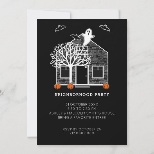 Halloween Nabuurschapspartij Kaart (Voorkant)