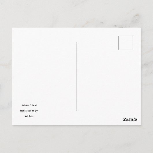 Halloween nacht, briefkaart (Achterkant)