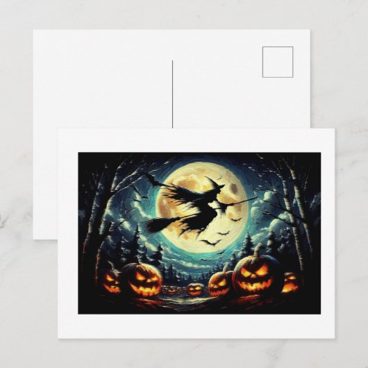 Halloween nacht, briefkaart (Voorkant / Achterkant)