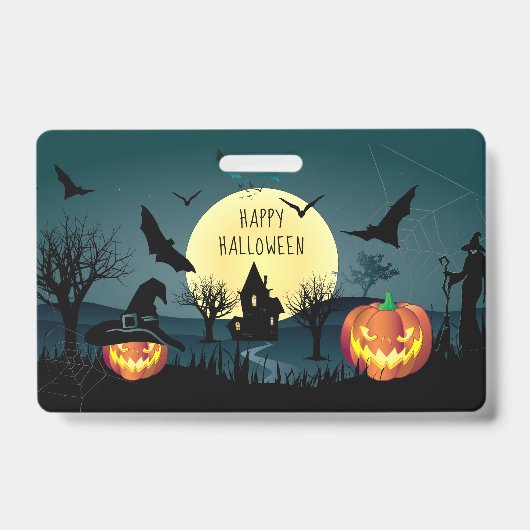 Halloween Nacht Feest Carnaval Trendy Badge (Voorzijde)