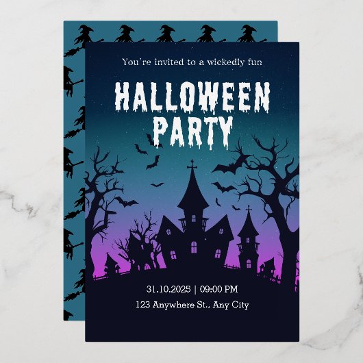 Halloween Nacht Feest Uitnodiging (Voorkant / Achterkant)