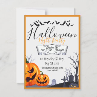 Halloween Nacht Feest Uitnodiging Magnetische Uitnodiging