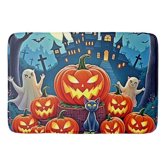 Halloween Nacht: Griezelfun Kunst Badmat (Voorkant)