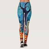 Halloween Nacht: Griezelfun Kunst Leggings (Achterkant)
