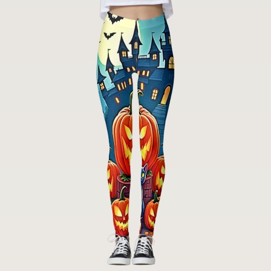 Halloween Nacht: Griezelfun Kunst Leggings (Voorkant)