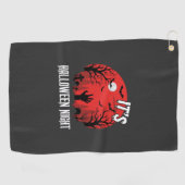 Halloween Nacht Griezelige Begraafplaats Vector Golfhanddoek (Horizontaal)