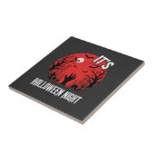 Halloween Nacht Griezelige Begraafplaats Vector Tegeltje (Zijkant)