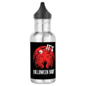 Halloween Nacht Griezelige Begraafplaats Vector Waterfles (Links)