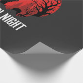Halloween Nacht Griezelige Kerkhof Vector Cadeaupapier (Hoek)