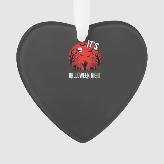 Halloween Nacht Griezelige Kerkhof Vector Ornament (voorkant)