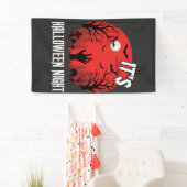 Halloween Nacht Griezelige Kerkhof Vector Spandoek (Insitu)