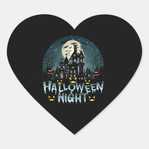 Halloween nacht hart sticker