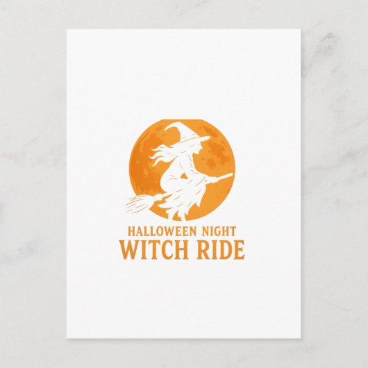 Halloween Nacht Heksenrit Briefkaart (Voorkant)