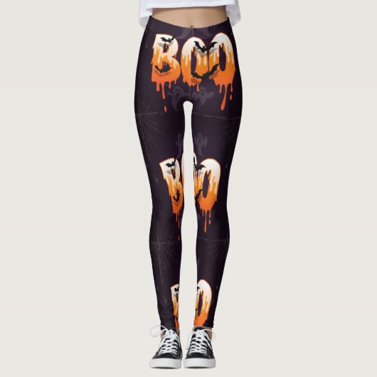 Halloween Nacht Illustratie Leggings (Voorkant)