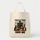 Halloween nacht in een spookhuis met pompoenen tote bag (Voorkant)