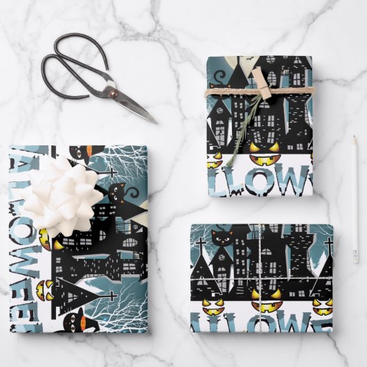 Halloween nacht inpakpapier vel (Voorkant)