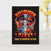 Halloween nacht is er geen plek om te schuilen kaart (Gele Bloem)