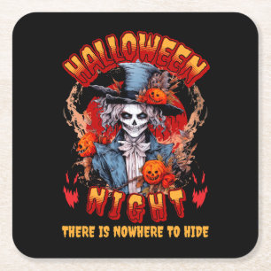 Halloween nacht is er geen plek om te schuilen kartonnen onderzetters