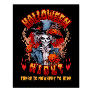 Halloween nacht is er geen plek om te schuilen perfect poster
