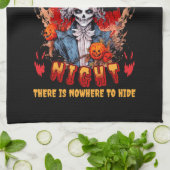 Halloween nacht is er geen plek om te schuilen theedoek (Gevouwen)