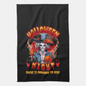 Halloween nacht is er geen plek om te schuilen theedoek (Verticaal)