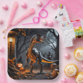 Halloween nacht met een velociraptor papieren bordje (Feest)