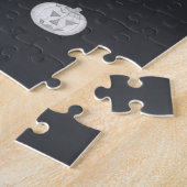 Halloween nacht met spookhuis, vleermuizen, pompoe legpuzzel (Zijkant)