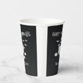 Halloween nacht met spookhuis, vleermuizen, pompoe papieren bekers (Rechts)