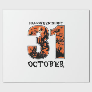 Halloween Nacht Oktober Gehekst Huis Heks Pompoen Cadeaupapier
