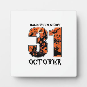 Halloween Nacht Oktober Gehekst Huis Heks Pompoen Fotoplaat