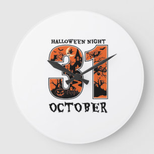 Halloween Nacht Oktober Gehekst Huis Heks Pompoen Grote Klok