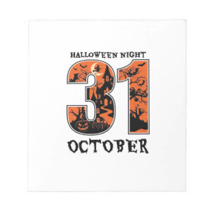 Halloween Nacht Oktober Gehekst Huis Heks Pompoen Notitieblok