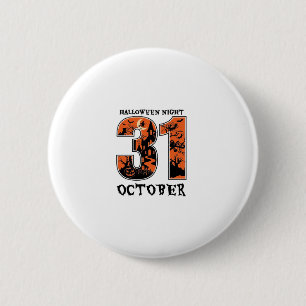 Halloween Nacht Oktober Gehekst Huis Heks Pompoen Ronde Button 5,7 Cm