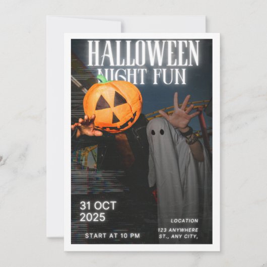 Halloween Nacht Plezier Kaart (Voorkant)