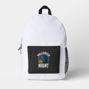Halloween Nacht Pompoen Boom Vector Bedrukte Rugzak