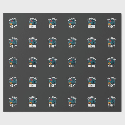 Halloween Nacht Pompoen Boom Vector Cadeaupapier (Vlak)