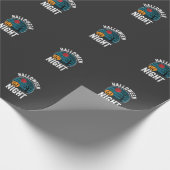 Halloween Nacht Pompoen Boom Vector Cadeaupapier (Hoek)