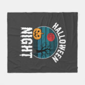 Halloween Nacht Pompoen Boom Vector Fleece Deken (Voorkant (Horizontaal))