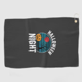 Halloween Nacht Pompoen Boom Vector Golfhanddoek (Horizontaal)