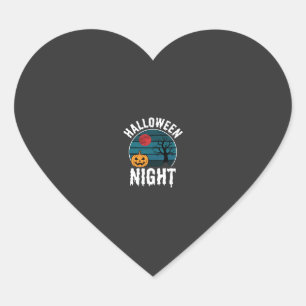 Halloween Nacht Pompoen Boom Vector Hart Sticker