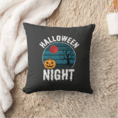 Halloween Nacht Pompoen Boom Vector Kussen (Deken)