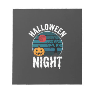 Halloween Nacht Pompoen Boom Vector Notitieblok