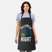 Halloween Nacht Pompoen Boom Vector Schort (Gedragen)