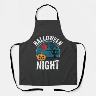 Halloween Nacht Pompoen Boom Vector Schort
