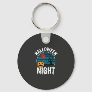 Halloween Nacht Pompoen Boom Vector Sleutelhanger