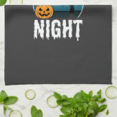 Halloween Nacht Pompoen Boom Vector Theedoek (Gevouwen)