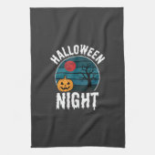 Halloween Nacht Pompoen Boom Vector Theedoek (Verticaal)