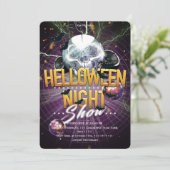 Halloween Nacht Show Disco Schedel Kaart (Staand voorkant)