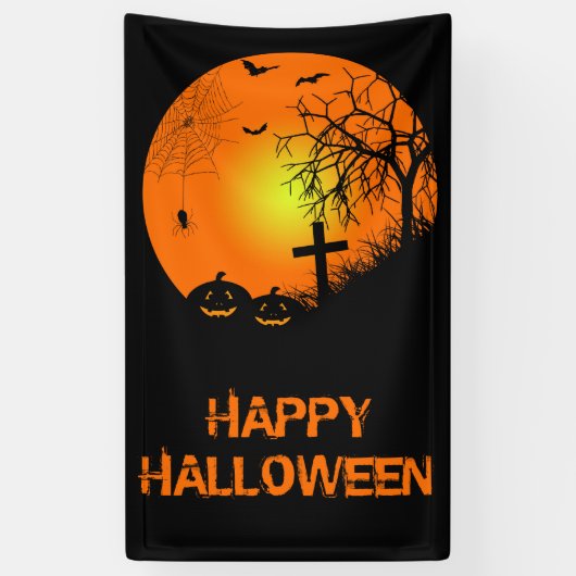 Halloween nacht spandoek (Verticaal)
